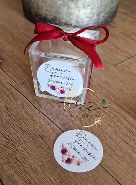 Portaconfetti Matrimonio Rose Bordeaux Cinzia Creazioni