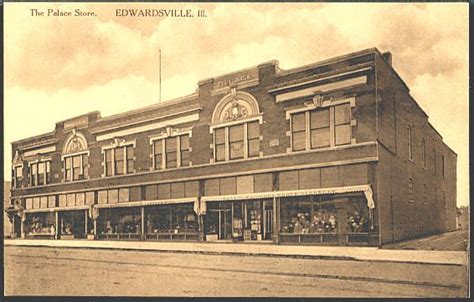 Main Street And Palace Store 1908 Edwardsville Illinois Old Antique