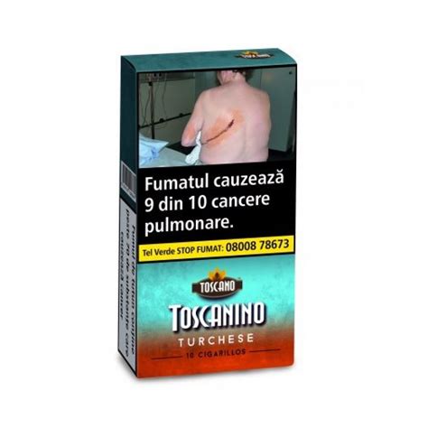 Tigari De Foi Toscanino TURCHESE Aroma Menta Si Portocala 10 Buc