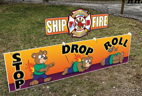 Deluxe Jumbo Yard Signs - Stop, Drop, Roll