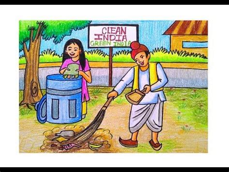 Swachh Bharat Abhiyan Poster Drawings For Compitition Clean India Green