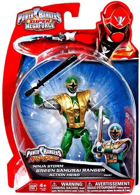 Power Rangers Super Megaforce Green Samurai Ranger Action Figure Ninja ...