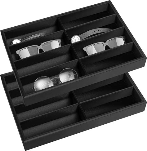 Amylove 2 Pcs Sunglass Organizer Trays Glasses Tray