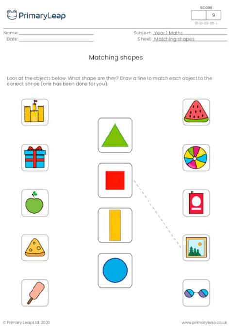 Shapes Worksheet Match The Shapes To The Object Maths Worksheets Library