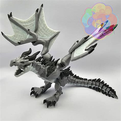 Wyvern Flexi Articulated Dragon Print In Place No Supports D