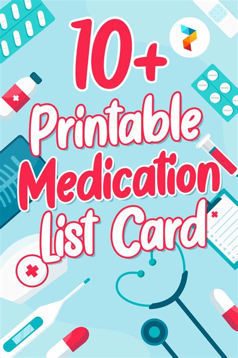 Medication List Card - 10 Free PDF Printables | Printablee