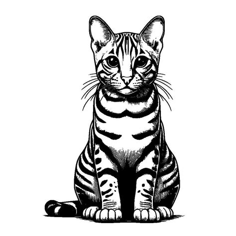 Free Sitting Toyger Cat Vector SVG - K40 Laser Cutter