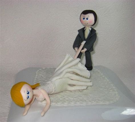 Funny Wedding Cake Topper, Funny Cake Topper, Custom Wedding Cake Topper, Bride Dragged By Groom ...