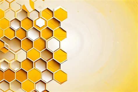 Premium Photo Yellow Hexagonal Honeycomb Mesh Pattern With Text Space