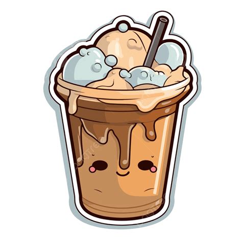 Sticker Of A Kawaii Iced Coffee Vector Clipart Coffee Clipart Sticker Clipart Kawaii Clipart