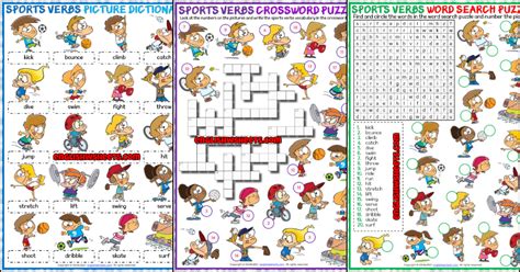 Sports Verbs Esl Vocabulary Worksheets