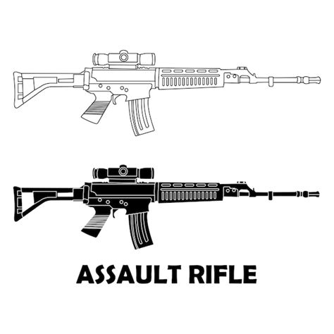 Premium Vector Assault Rifle Icon Vector Illustration Design