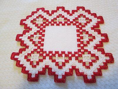 Vintage Handmade Norwegian Hardanger Linen Doily