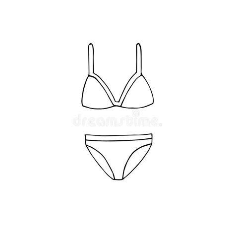 Vector Hand Drawn Doodle Female Swim Suit Bikini Stock Vector