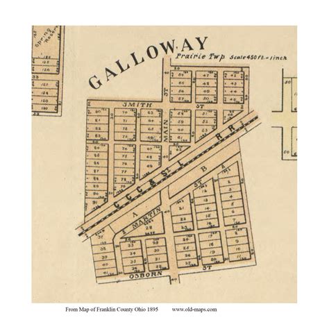 Galloway Prairie Ohio 1895 Old Town Map Custom Print Franklin Co