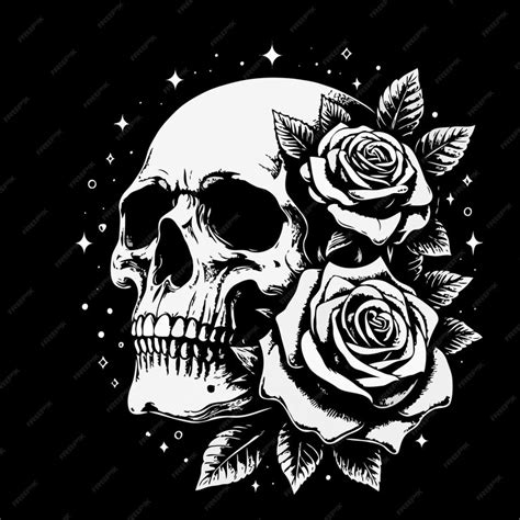 Premium Vector Skull And Roses