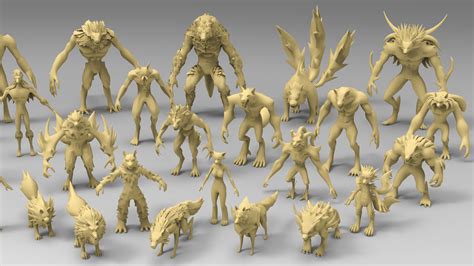 ArtStation - 25 basemesh wolf collection | Resources