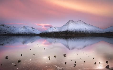 Fondos De Pantalla Paisaje Blanco Puesta De Sol Lago Agua