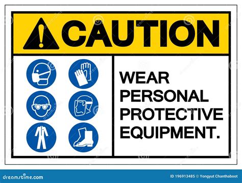 Caution Personal Protective Equipment Symbol Sign Vector Illustration