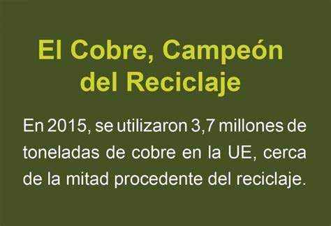 El reciclaje de cobre evita la emisión de 40 millones de toneladas de