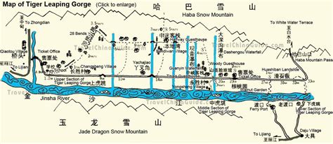 China Lijiang Map: Attractions, Ancient Town, Lugu Lake, Tiger Leaping ...