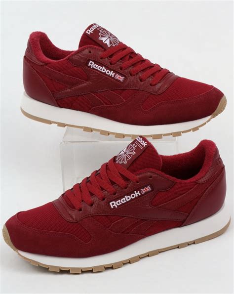 Reebok Classic Leather Trainers Urban Maroonwhiteshoesutilitymens