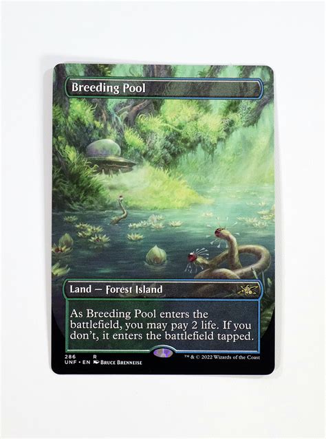 Breeding Pool Borderless Holo From Unfinity Unf Mtg Proxy Magic