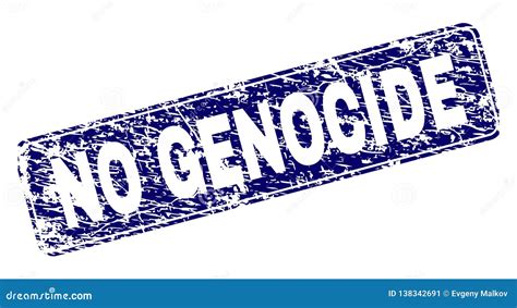 Grunge No Genocide Framed Rounded Rectangle Stamp Stock Vector