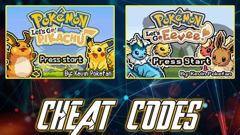 POKÉMON LET S GO PIKACHU EEVEE GBA WORKING CHEAT CODES PART 01 YouTube