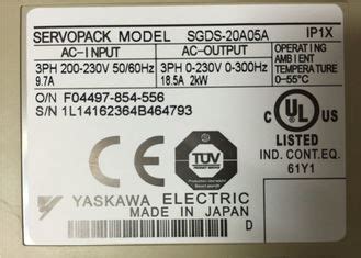 Yaskawa Sgds A A Phase Servo Motor Driver Kw Output Power For