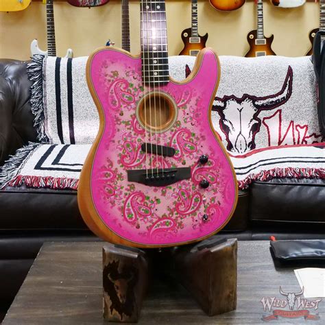 2021 Fender American Acoustasonic Telecaster Pink Paisley Guitars Electric Solid Body Wild