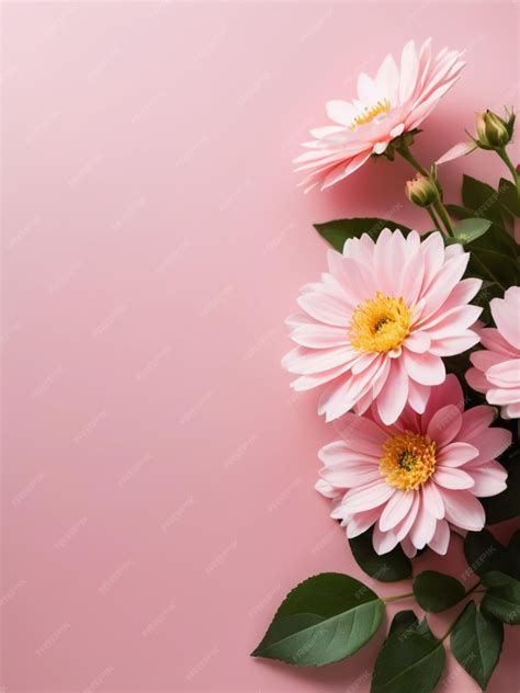 Premium Photo | Soft light pink flowers with top side blank space pink ...