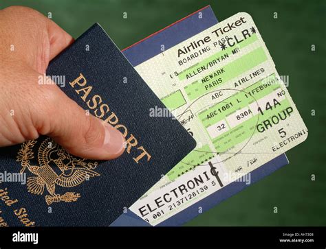 American Passport and Airline Ticket Stock Photo - Alamy