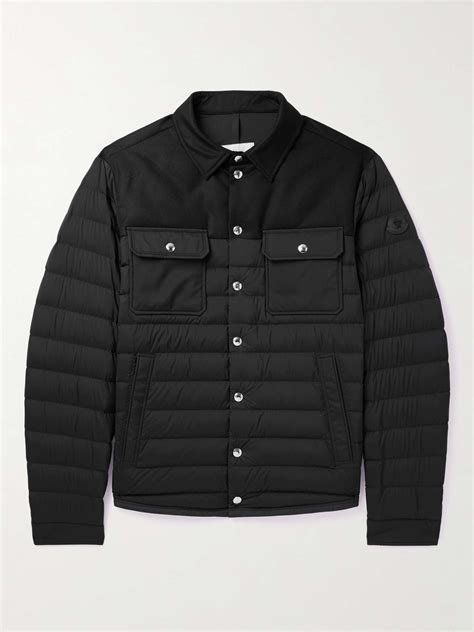 Black Fauscoum Wool Twill Panelled Quilted Shell Down Jacket MONCLER