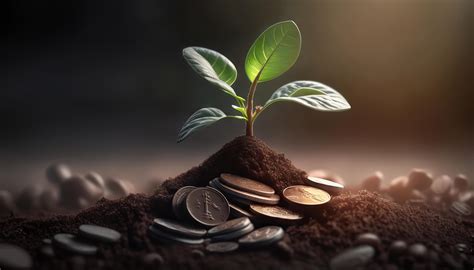 Growing Money Plant On Coins Finance And Investment Concept