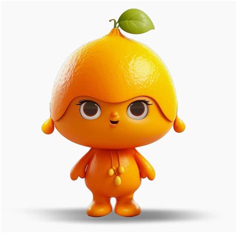 Un Personnage De Dessin Anim Avec Une Orange Sur La T Te Psd Premium