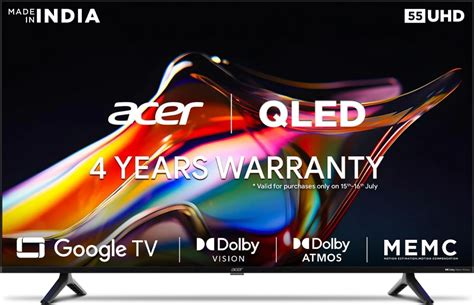 Acer Announces New Google TV Lineup In India With QLED OLED 60 OFF