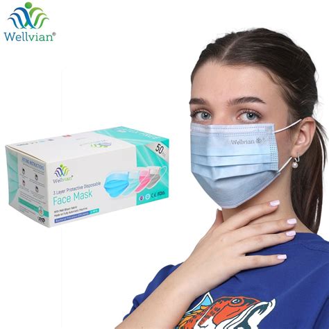 Disposable Wellvian Ply Medical Blue Face Mask Pack Of At Rs In