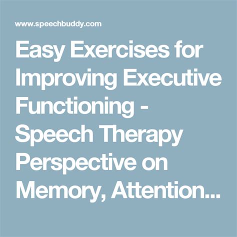 Easy Exercises For Improving Executive Functioning Artofit