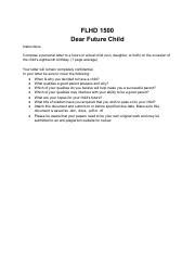 Personal Letter to Future Child on Parenting Qualities and Hopes ...