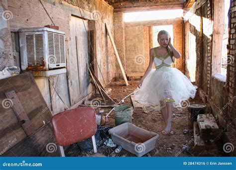 Woman In Tutu Walking In Rubble Stock Photo Image Of Woman Beauty