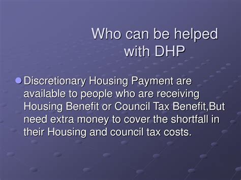 PPT Discretionary Housing Payment PowerPoint Presentation Free