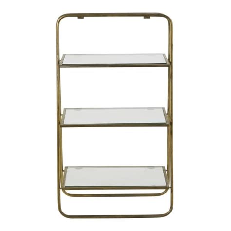 Aged Effect Gold Metal And Glass Shelving Unit Glassy Maisons Du Monde