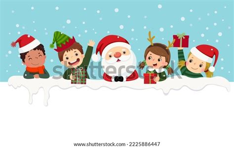 Kids Christmas Costumes Santa Claus Looking Stock Vector Royalty Free