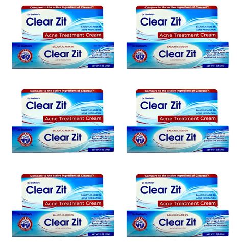 Dr. Sheffield's Clear Zit 2% Salicylic Acid Acne Treatment Cream, 1 oz pack of 6 - Walmart.com ...