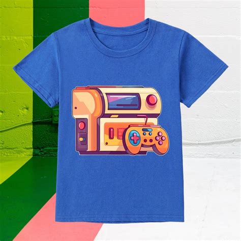 T Shirt À Manches Courtes Imprimé Dessin Animé Machine Jeu Temu France