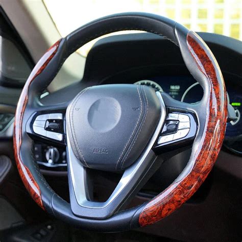 Car Wood Grain Steering Wheel Cover