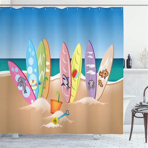 Seaside Tranquility Shower Curtain Calming Coastal Print For Your