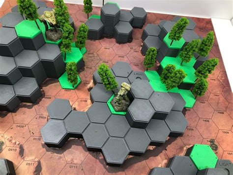 Wood Hexes For Hills 3d Printed Terrain Compatible With Battletech American Mecha Etsy