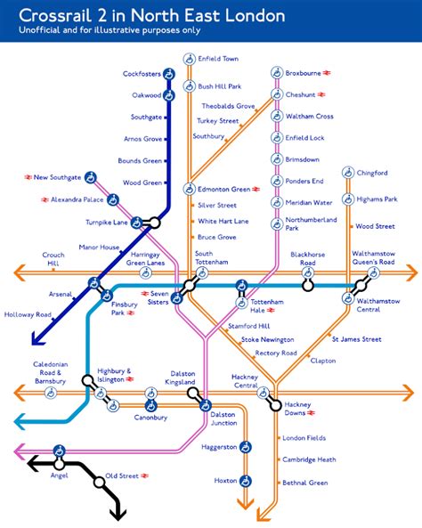 Crossrail 2 on the Tube Map | District Dave's London Underground Site